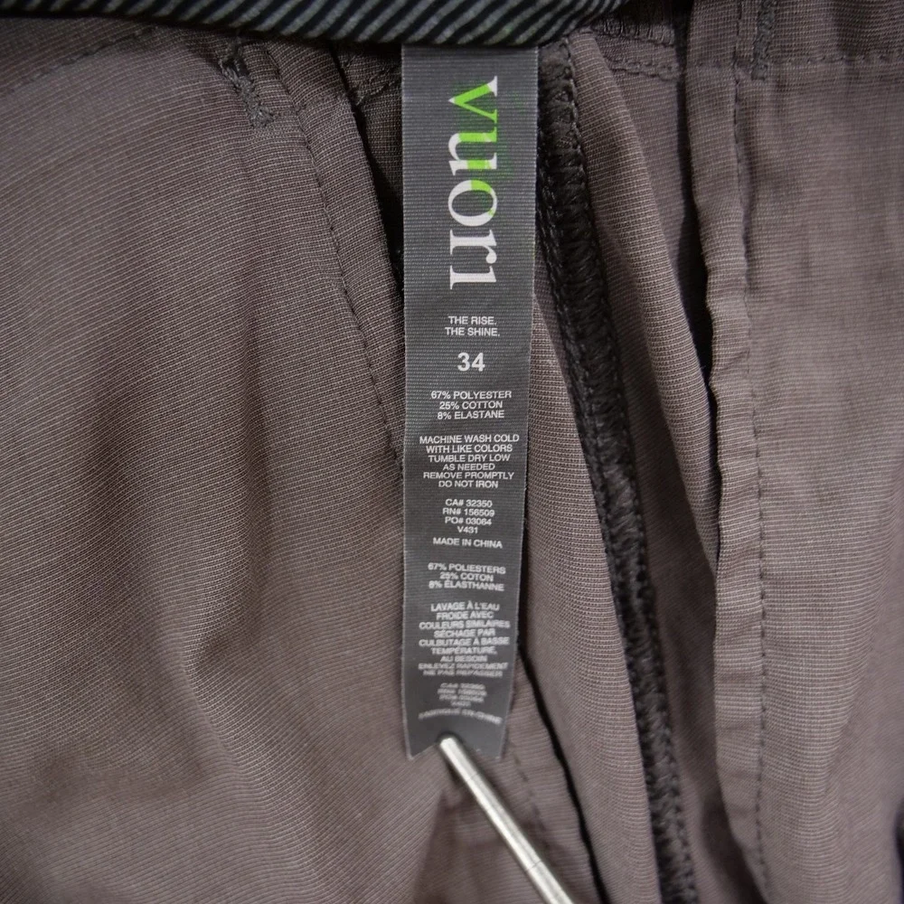 Vuori Aim Pants Mens 34 Brown Slim Fit Performance Travel Stretch Chino